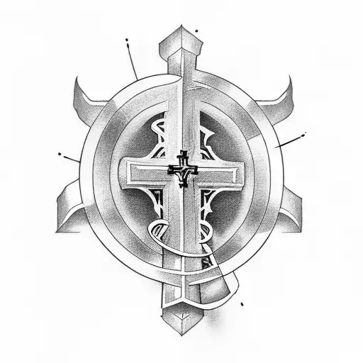 Christian Cross, With name , Nicolas, Arthur and Vicente tattoo design idea