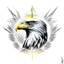 Eagle, Sunlight, Compass tattoo design idea