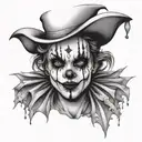 gothic clown woman from the front tattoo design idea