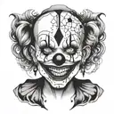 gothic clown woman from the front tattoo design idea