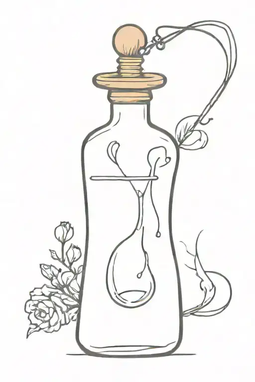 A minimal potion bottle named Felix Felicis on it tattoo design idea