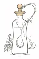 A minimal potion bottle named Felix Felicis on it tattoo design idea