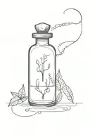 A minimal potion bottle named Felix Felicis on it tattoo design idea