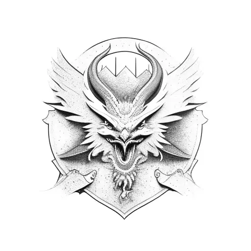 street sign, cardinal, mountains, dragon  tattoo design idea