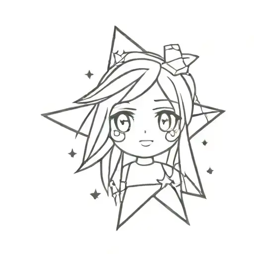 anime lucky star tattoo design idea