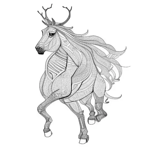 cedar tree horse Thailand tattoo design idea
