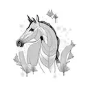 cedar tree horse Thailand tattoo design idea