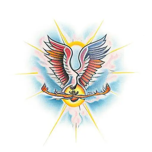 the Holy Spirit and the burning bush  tattoo design idea