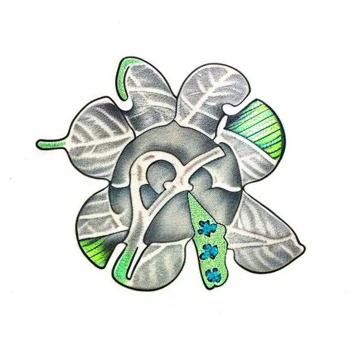 four leaf clover into tree roots tattoo design idea