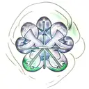 four leaf clover with roots tattoo design idea