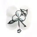 four leaf clover with roots tattoo design idea