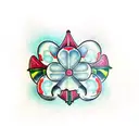 four leaf clover with roots tattoo design idea