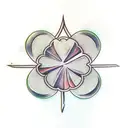 four leaf clover with roots tattoo design idea