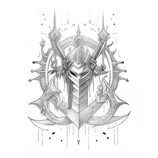 sword with last name lockhart on the sword tattoo design idea