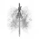 sword with last name lockhart  tattoo design idea