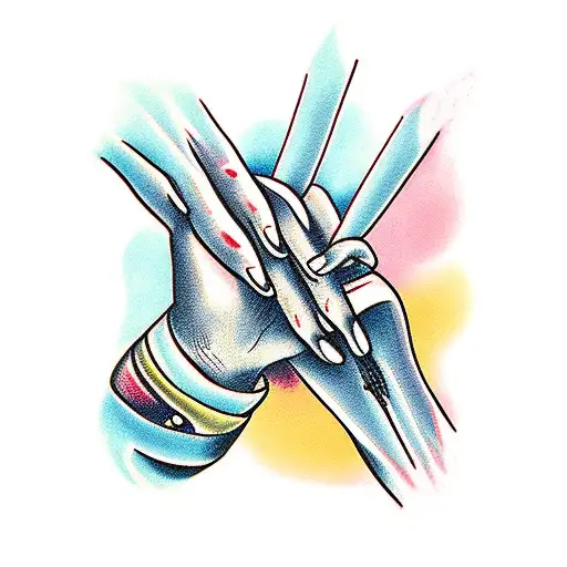 giving hands tattoo design idea