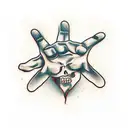 giving hands tattoo design idea