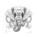 elephant octopus  tattoo design idea