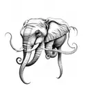 elephant octopus  tattoo design idea