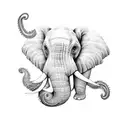elephant octopus  tattoo design idea