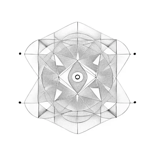 Bold geometric straight lines, connected to each other in different angles, that slowly fades into water circles. tattoo design idea