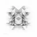 Bold geometric straight lines, connected to each other in different angles, that slowly fades into water circles. tattoo design idea