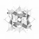 Bold geometric straight lines, connected to each other in different angles, that slowly fades into water circles. tattoo design idea