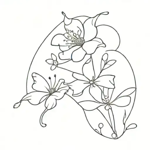 flower  butterfly  tattoo design idea