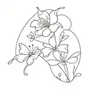 flower  butterfly  tattoo design idea