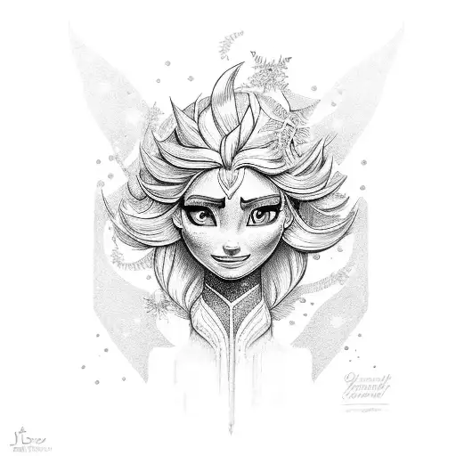 Elsa name tattoo design idea
