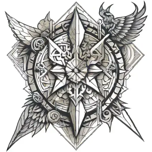 roman, fantasy, sci-fi, norse mythology tattoo design idea