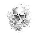 hearth and skull tattoo design idea