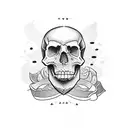 hearth and skull tattoo design idea