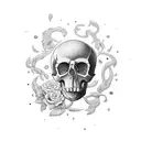 hearth and skull tattoo design idea