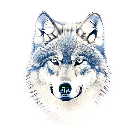 wolf blindfolded  tattoo design idea