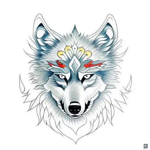wolf blindfolded  tattoo design idea