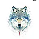 wolf blindfolded  tattoo design idea