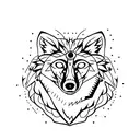 wolf blindfolded with red scarf tattoo design idea