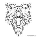 wolf blindfolded with red scarf tattoo design idea
