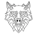 wolf blindfolded with red scarf tattoo design idea