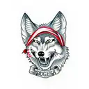 ball-gagged little red riding hood is falling in love with the wolf tattoo design idea
