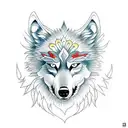 wolf blindfolded  tattoo design idea