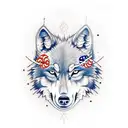 wolf blindfolded  tattoo design idea