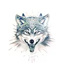 wolf blindfolded  tattoo design idea