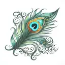 peacock feather   tattoo design idea