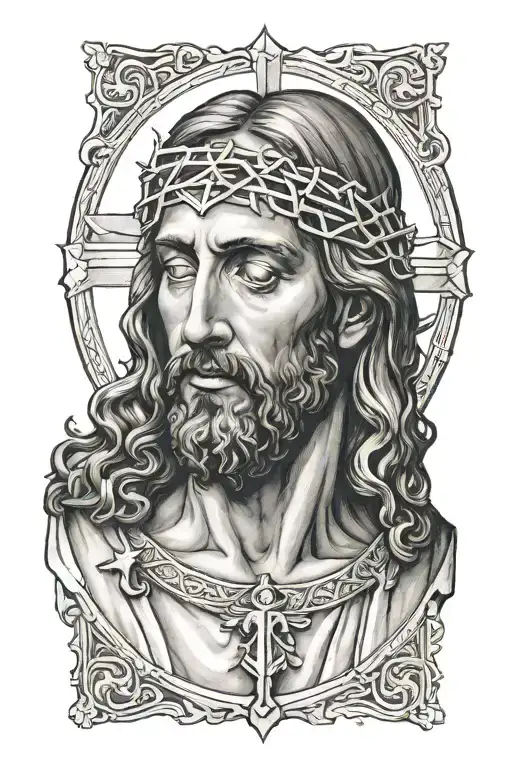 Jesus crying over sinners tattoo design idea