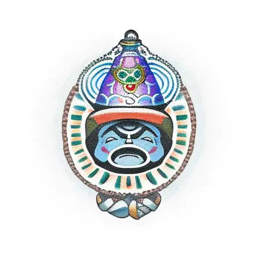 Kirby riding a Mexican sombrero tattoo design idea