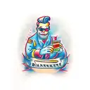 bartender  tattoo design idea