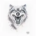 wolf teeth angry  tattoo design idea