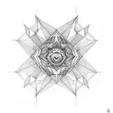merkaba with half sun tattoo design idea
